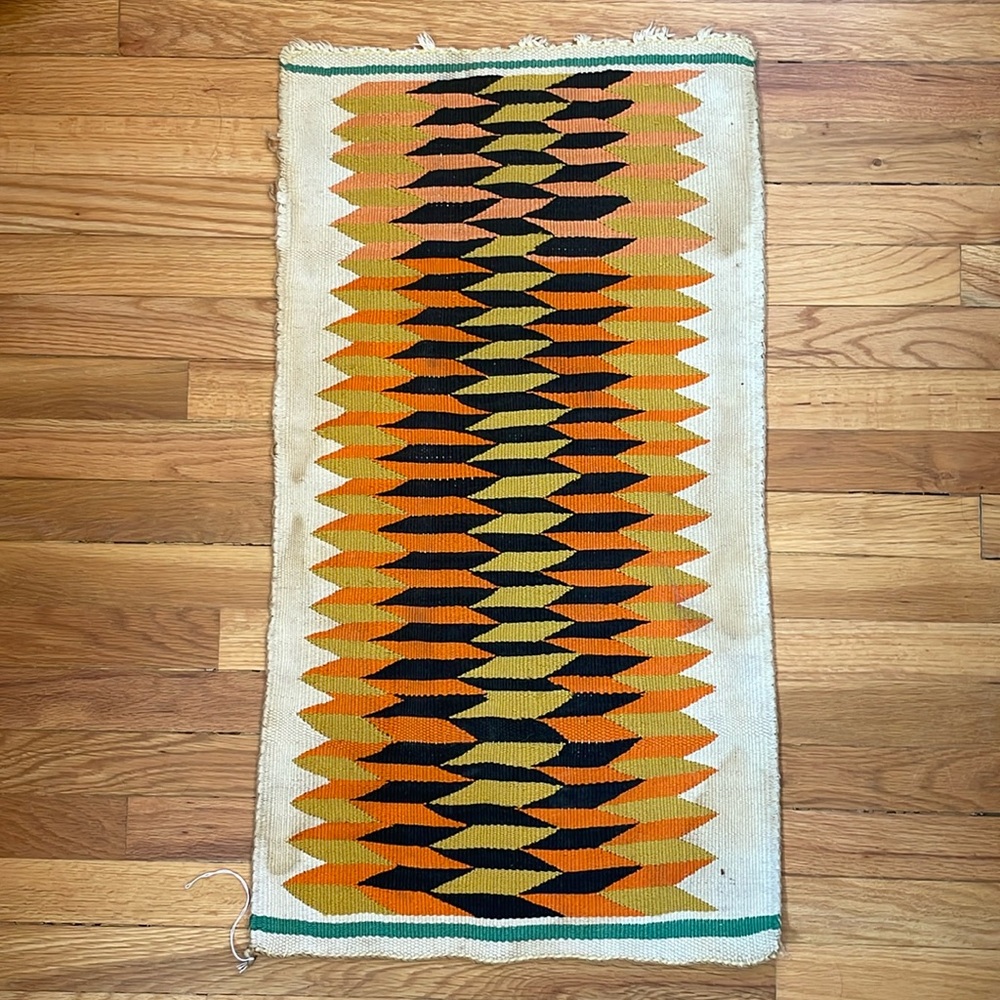 Vintage Navajo rug - handwoven wool